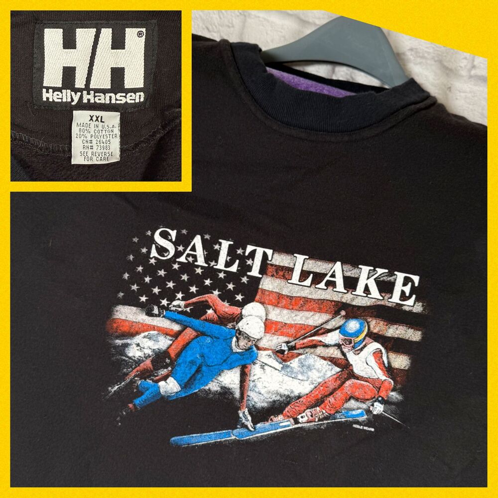 Helly Hansen Noble Wear Salt Lake Olympics Men 2XL Sweatshirt Skiing Skating USA